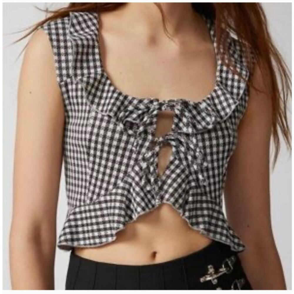 🔥 Pick 3 For $15 Urban Outfitters Black White Checkered Top L NWT